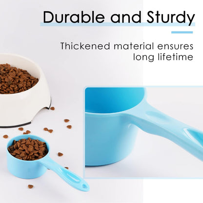 1 Cup Dog Food Scoop for Container Melamine Measuring Scoop for Dogs Cats Birds and Rabbits Pet Food Feeding Scoop Dishwasher Safe - White
