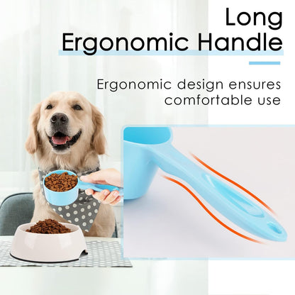 1 Cup Dog Food Scoop for Container Melamine Measuring Scoop for Dogs Cats Birds and Rabbits Pet Food Feeding Scoop Dishwasher Safe - White