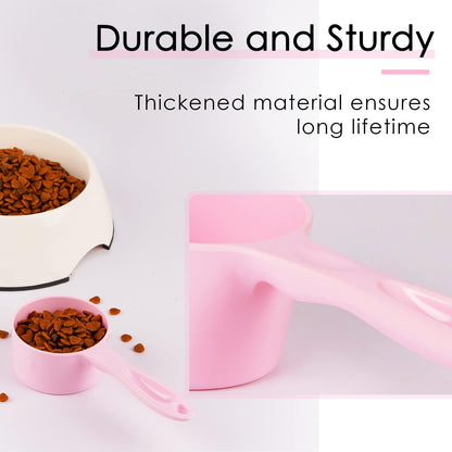 1 Cup Dog Food Scoop for Container Melamine Measuring Scoop for Dogs Cats Birds and Rabbits Pet Food Feeding Scoop Dishwasher Safe - White