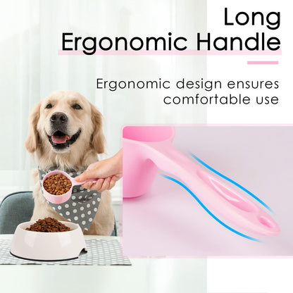 1 Cup Dog Food Scoop for Container Melamine Measuring Scoop for Dogs Cats Birds and Rabbits Pet Food Feeding Scoop Dishwasher Safe - White