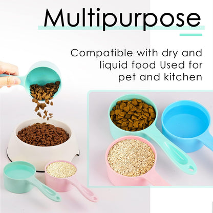 1 Cup Dog Food Scoop for Container Melamine Measuring Scoop for Dogs Cats Birds and Rabbits Pet Food Feeding Scoop Dishwasher Safe - White