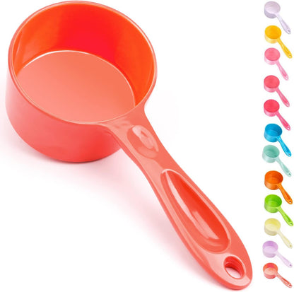 1 Cup Dog Food Scoop for Container Melamine Measuring Scoop for Dogs Cats Birds and Rabbits Pet Food Feeding Scoop Dishwasher Safe - White