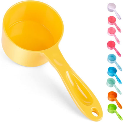 1 Cup Dog Food Scoop for Container Melamine Measuring Scoop for Dogs Cats Birds and Rabbits Pet Food Feeding Scoop Dishwasher Safe - White