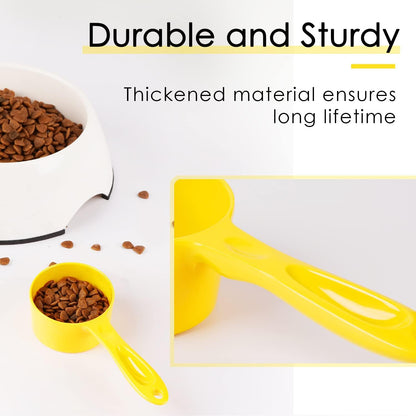 1 Cup Dog Food Scoop for Container Melamine Measuring Scoop for Dogs Cats Birds and Rabbits Pet Food Feeding Scoop Dishwasher Safe - White