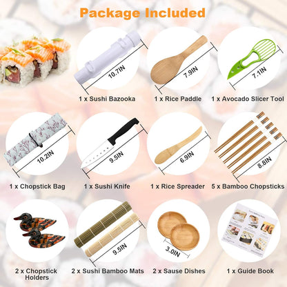 Luney Sushi Making Kit for Beginners, 18 in 1 Sushi Roller Maker Set