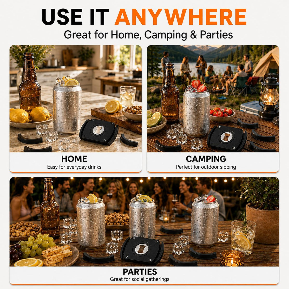 Aluminum Can Opener，Can Top Remover，Beer- Soft Edge- Soda- Can Opener
