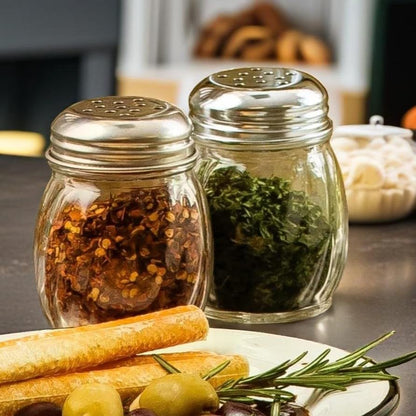 12 Oz Parmesan Cheese Shaker/salt and pepper shakers with Stainless Steel Lid, Clear Plastic seasoning shaker, sugar/spice dispenser, large salt and pepper shakers (360 ml) (12, 12 Oz)