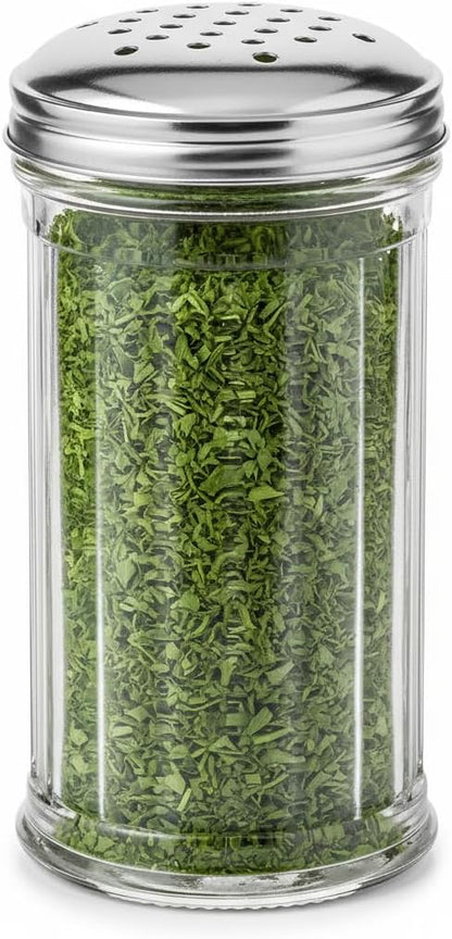 12 Oz Parmesan Cheese Shaker/salt and pepper shakers with Stainless Steel Lid, Clear Plastic seasoning shaker, sugar/spice dispenser, large salt and pepper shakers (360 ml) (12, 12 Oz)