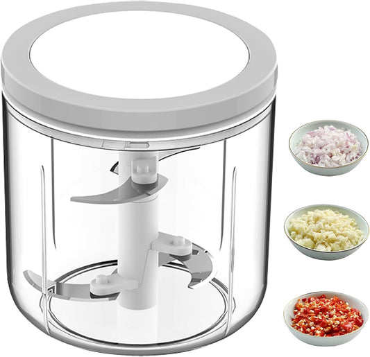 Manual Food Processor Vegetable Chopper, 1000ML Onion Chopper Hand Pull String Garlic Chopper Mincer, Whisk and Smoothie Blender