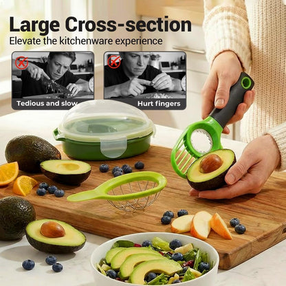 3-in-1 Avocado Slicer, 2026 New Avocado Pitter, Multifunctional Avocado Tool for Kitchen Helper, Ergonomic Avocado Cutter for Salads, Non-Slip Handle Avocado Slicer for Home Cooking (3 Set)