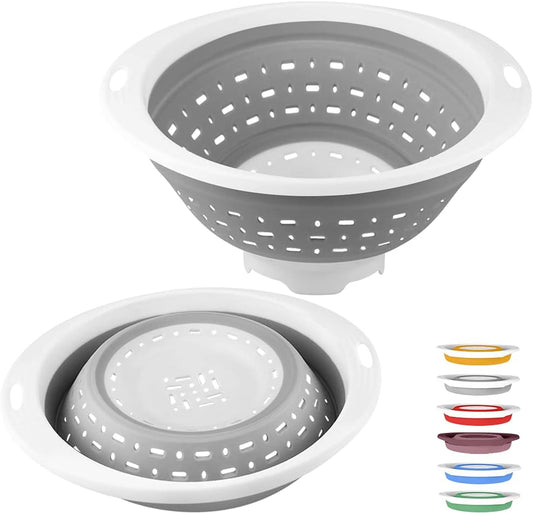 Collapsible Colander and Strainer, 5 Quart(1.25 gal), Heavy Duty Kitchen Drainer Basket for Pasta, Veggies and Fruits, New Home Apartment Essentials