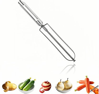Professional Stainless Steel Vegetable Peeler - Old-School Rotary Blade for Potatoes, Carrots & Apples | Ergonomic Handle, Eye Remover | Commercial-Grade Kitchen Tool for Home & Restaurant Use