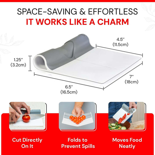 ScooperDuper - Multi-Purpose Folding Food Mover, Bench Scraper, Dough Scraper, Food Scraper Tool, User-Friendly Kitchen Gadget for Cutting Board and Chef’s Knife