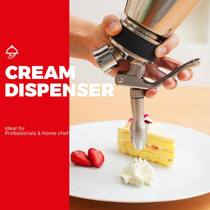 Whipped Cream Dispenser 500ml Aluminum with 8 Decorating Nozzles