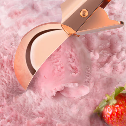 Premium Ice Cream Scoop with Trigger Ice Cream Scooper Stainless Steel, Heavy Duty Metal Icecream Scoop Spoon Dishwasher Safe, Perfect for Frozen Yogurt, Gelatos, Sundaes, Medium Silver