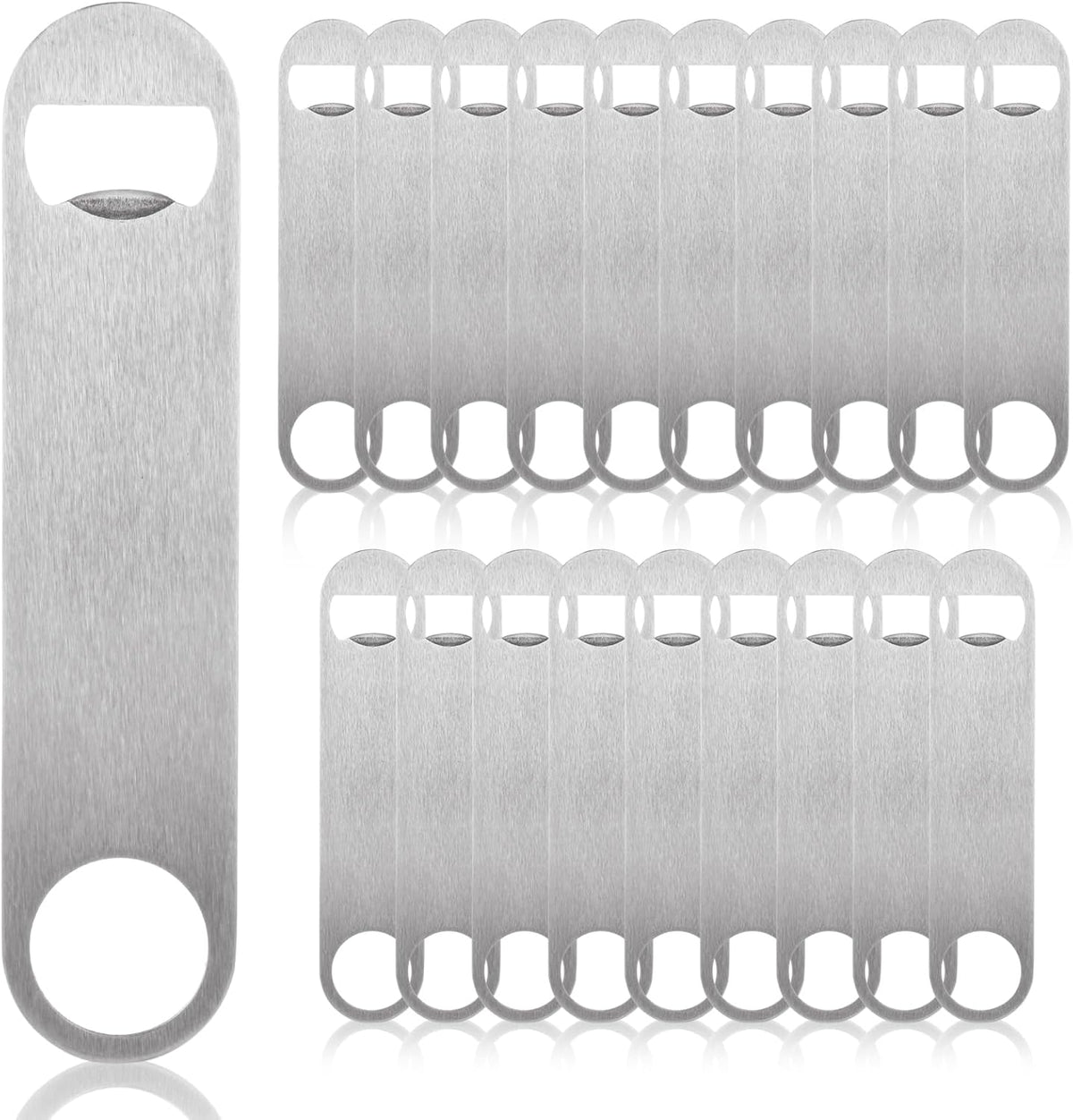 QTLCOHD 20 Pack Flat Bottle Opener - 7 Inch Stainless Steel Bottle Openers