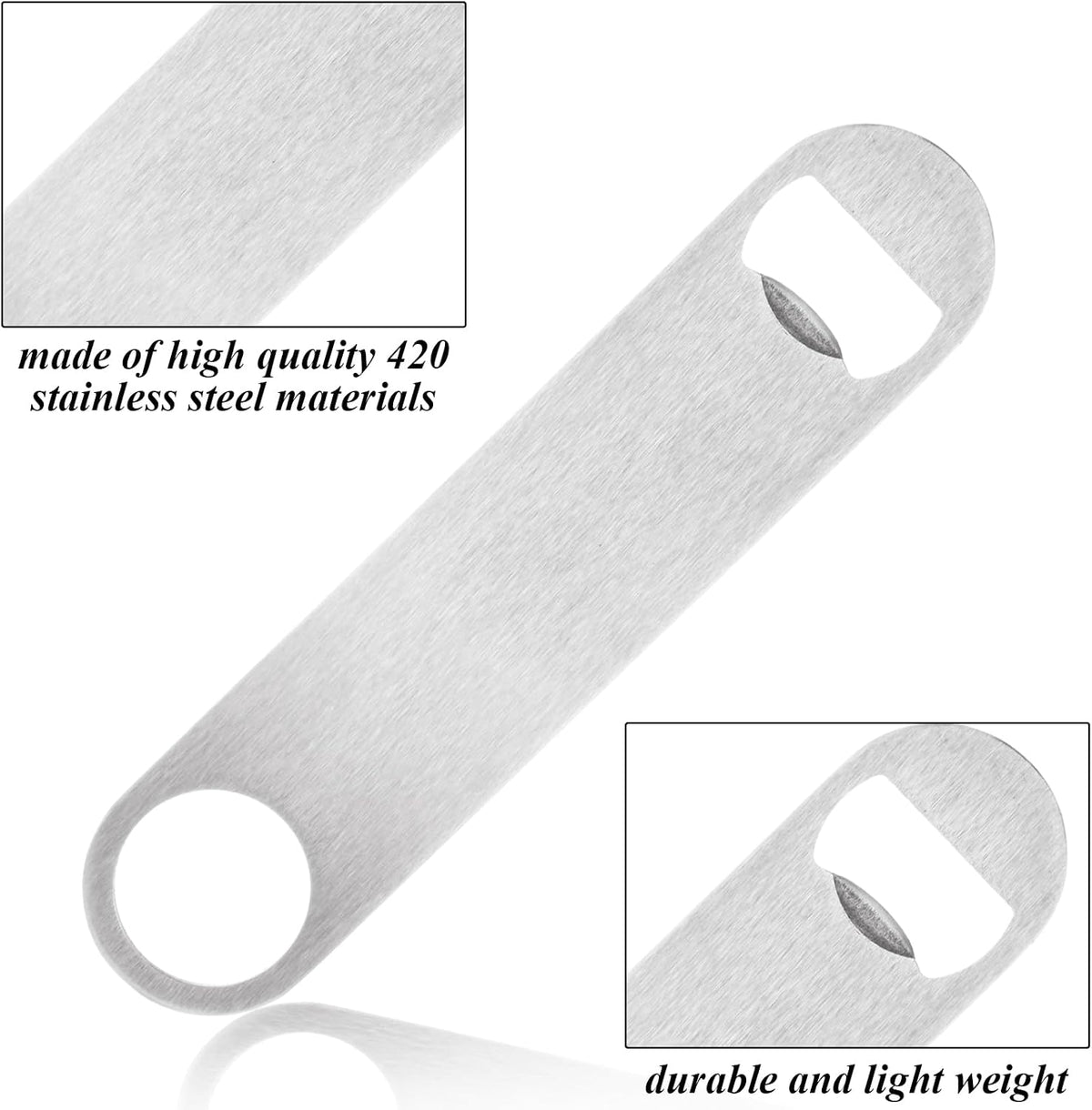 QTLCOHD 20 Pack Flat Bottle Opener - 7 Inch Stainless Steel Bottle Openers