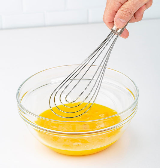 10 Inch Fat Whisk - Stainless Steel Whisk for Mixing, Beating, and Stirring Sauces, Batter, and More