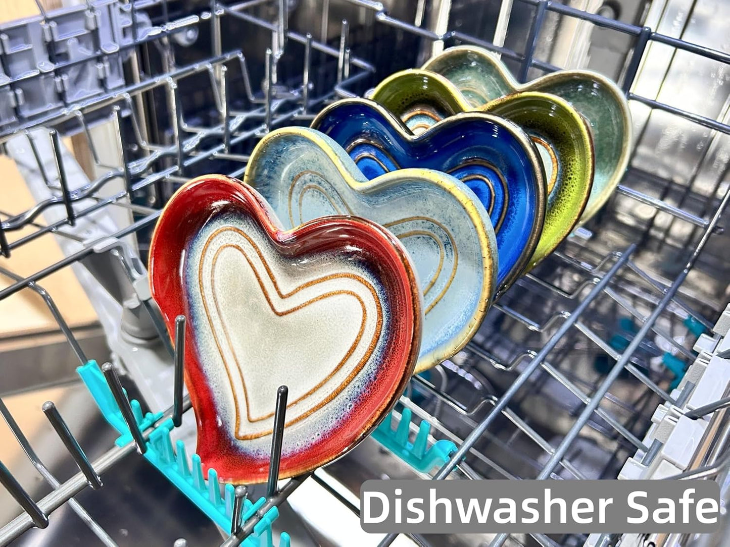 Ceramic Spoon Rest for Stove Top, Heart Cute Spoon Rest for Kitchen Counter, Cooking Spoon Holder for Kitchen Counter, Utensil Rest Spatula Rest Ladle Holder Tong Rest (Retro Red)
