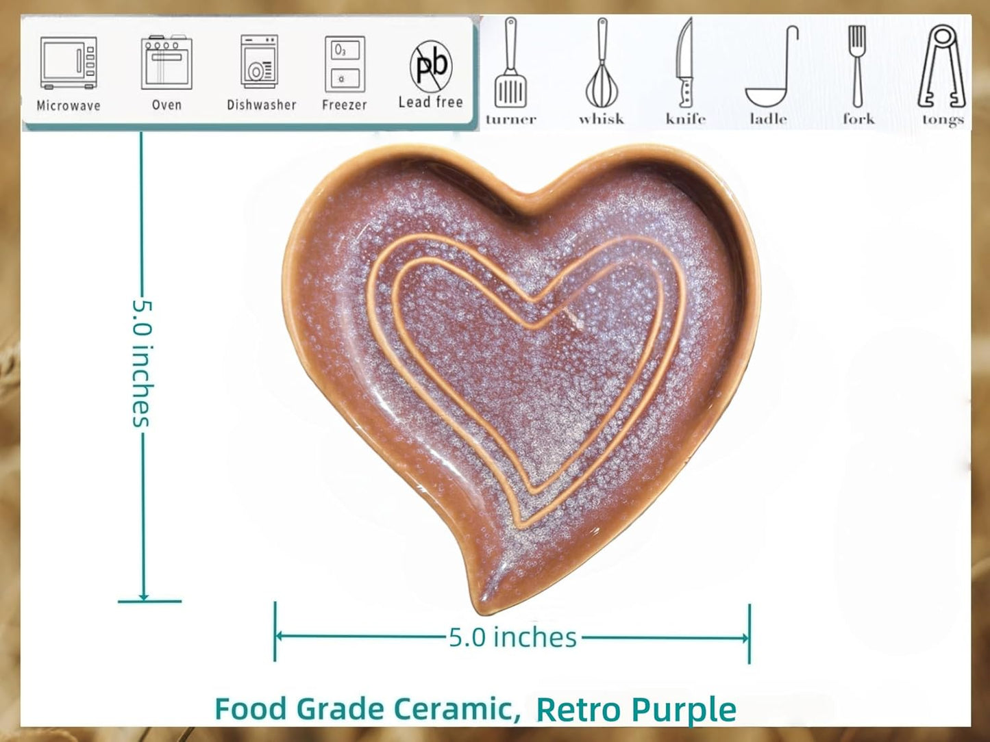 Ceramic Spoon Rest for Stove Top, Heart Cute Spoon Rest for Kitchen Counter, Cooking Spoon Holder for Kitchen Counter, Utensil Rest Spatula Rest Ladle Holder Tong Rest (Retro Red)