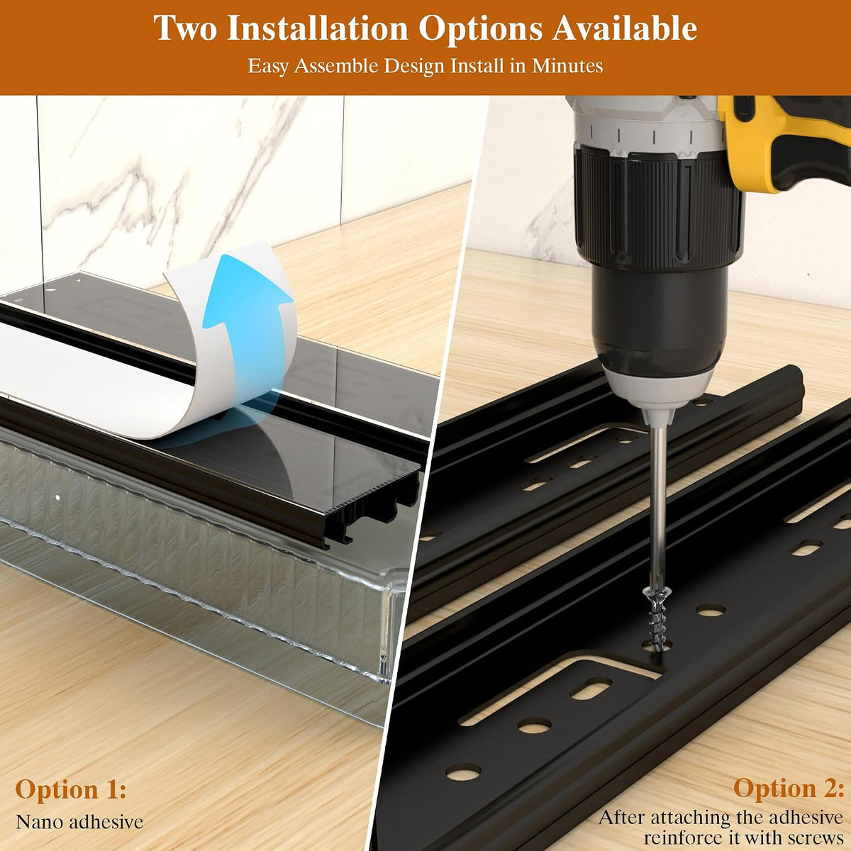 2 Pack Pull Out Spice Rack Organizer for Cabinet, Slide Out Spice Racks Organizer, Spice Cabinet Organizers, Cabinet Size Need:12'' Highx11'' Deepx5'' Wide,Hold 10 Spice Jar Each Tier-2Tier, Black