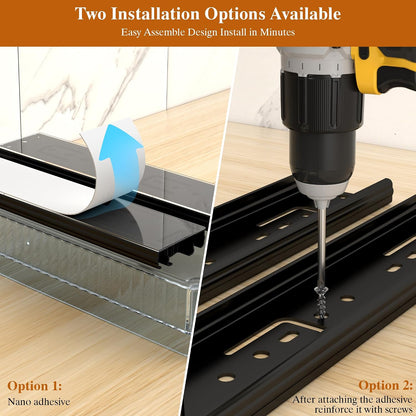 2 Pack Pull Out Spice Rack Organizer for Cabinet, Slide Out Spice Racks Organizer, Spice Cabinet Organizers, Cabinet Size Need:12'' Highx11'' Deepx5'' Wide,Hold 10 Spice Jar Each Tier-2Tier, Black