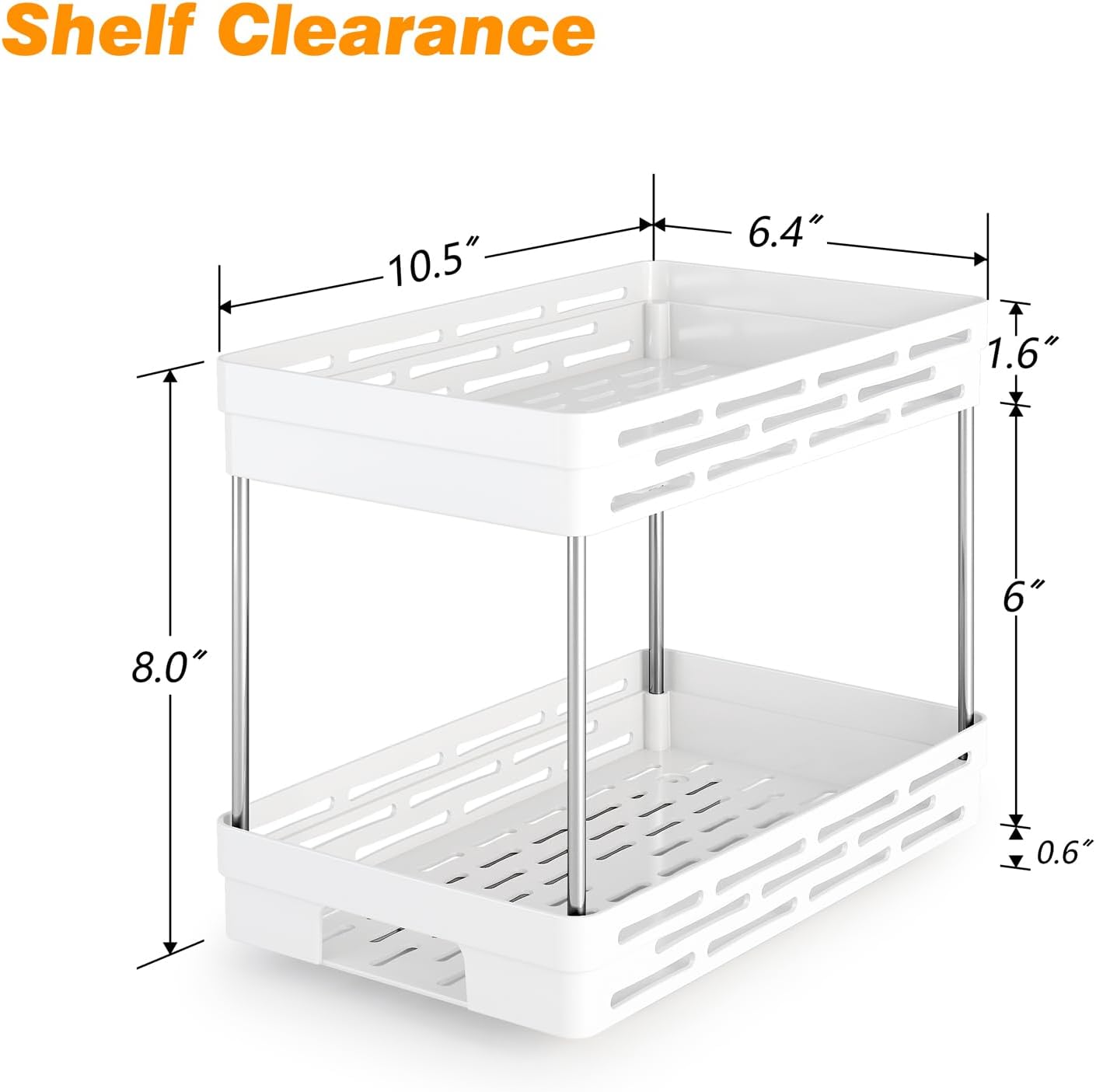 2 Pack Pull Out Spice Rack Organizer for Cabinet, Slide Out Spice Racks Organizer, Spice Cabinet Organizers, Cabinet Size Need:12'' Highx11'' Deepx5'' Wide,Hold 10 Spice Jar Each Tier-2Tier, Black