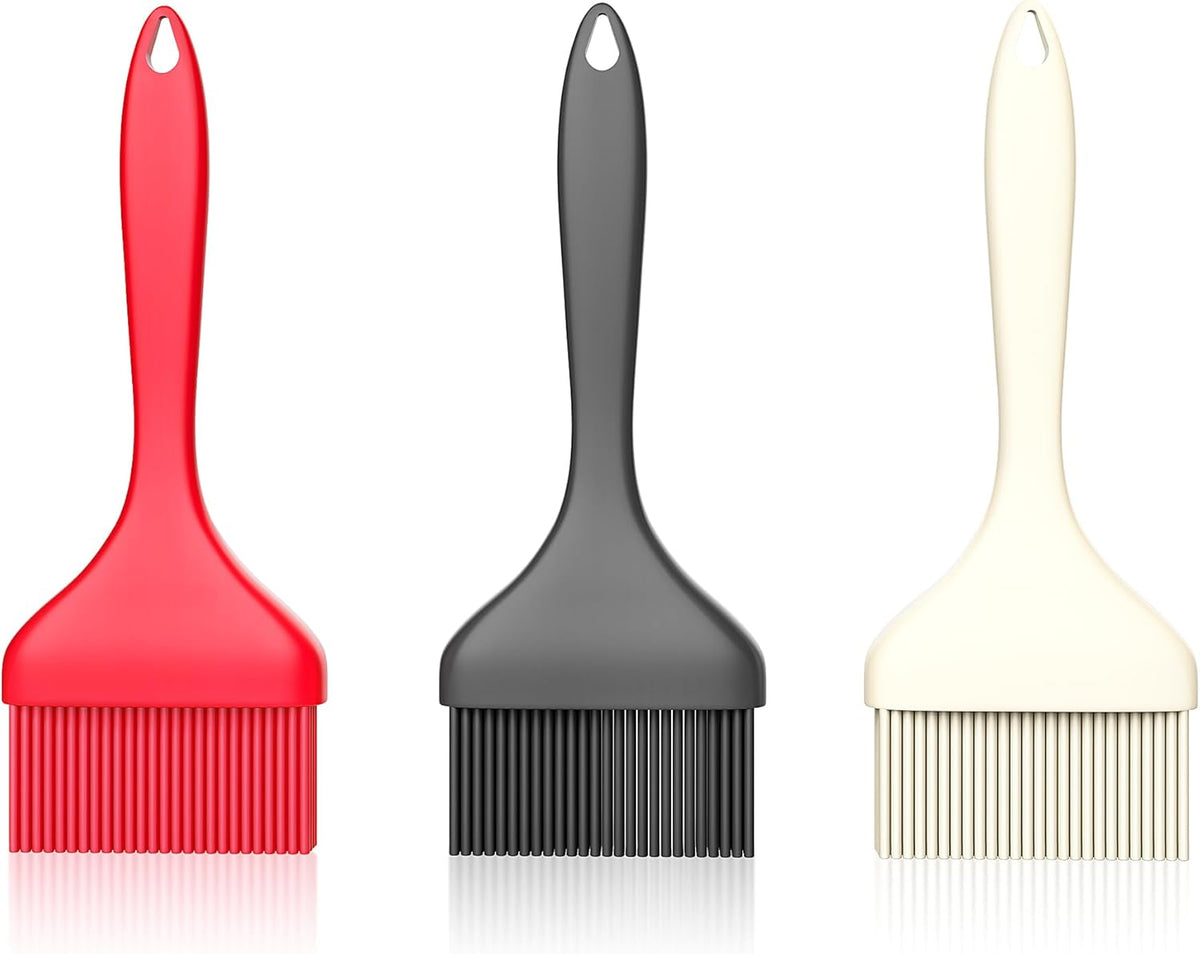 Large Silicone Basting Pastry Brush - 3.54inch Extra Wide Silicone Basting Brush for Grilling,Heat Resistant Brushes Spread Oil Butter Sauce for Cooking Baking BBQ,Dishwasher Safe,Set of 3