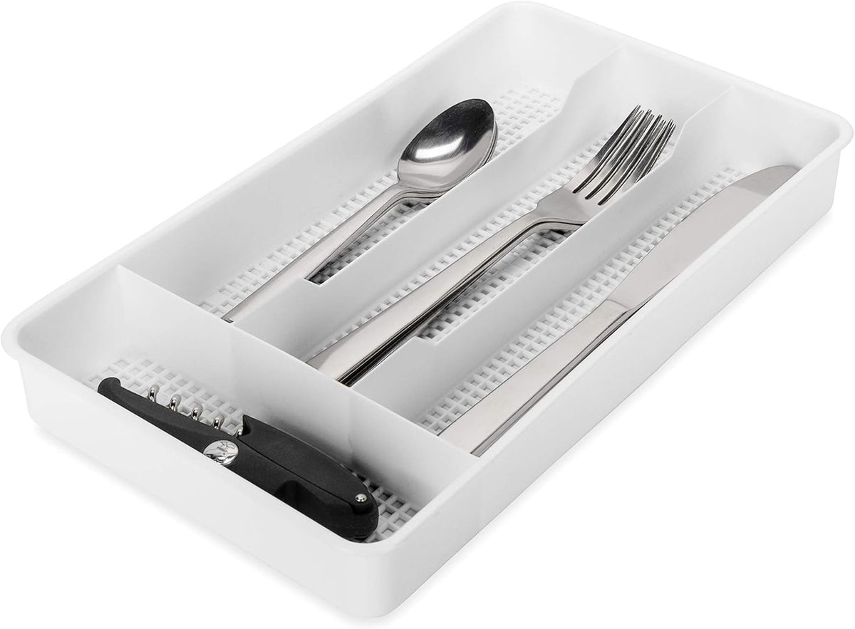 43508 Cutlery Tray - Designed for RV and Compact Kitchen Drawers - Easily Organize and Store Kitchen Flatware - White