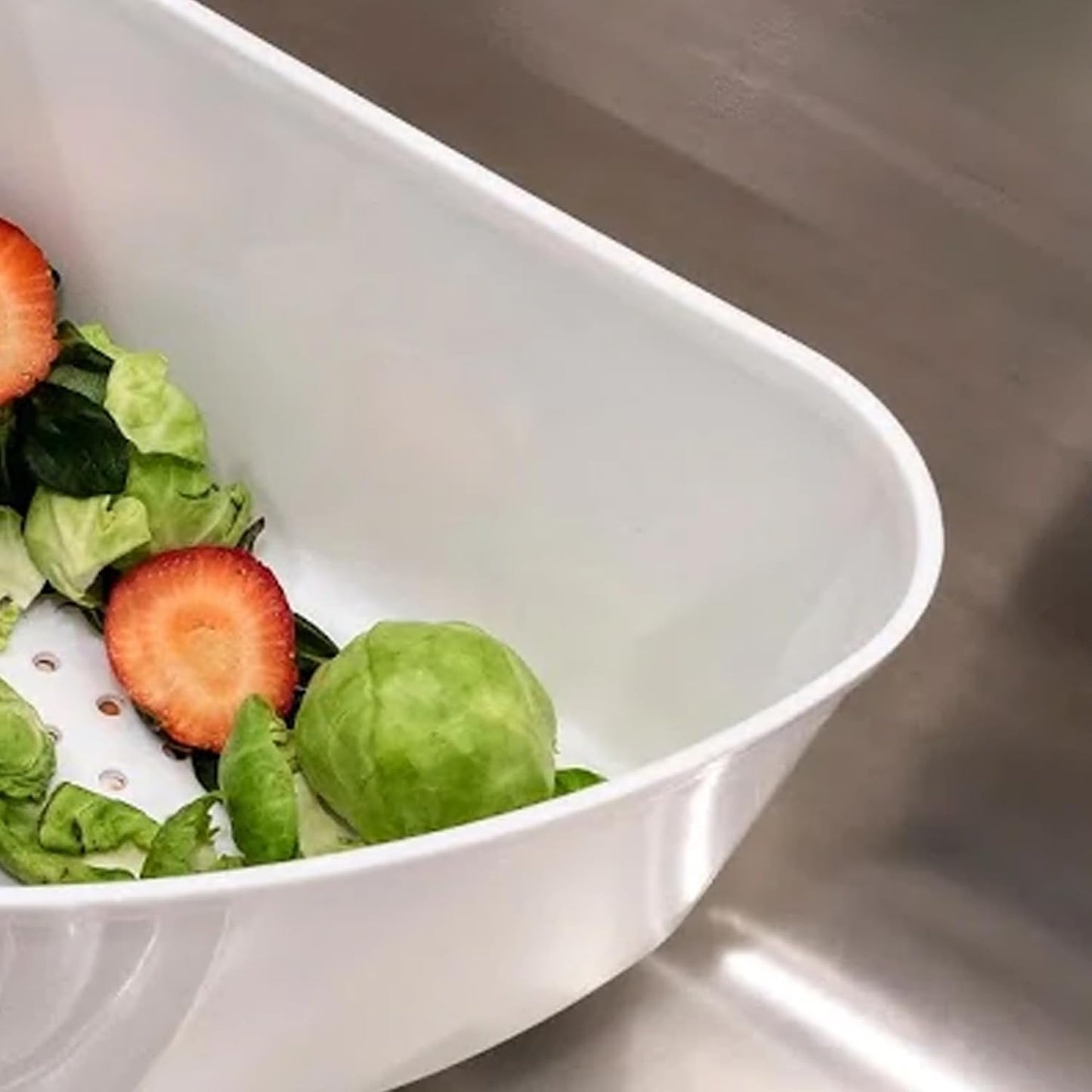 Triangular Kitchen Sink Drain Basket for Food, Sink Food Catcher Basket for Washing Vegetables & Fruits Corner Sink Strainer
