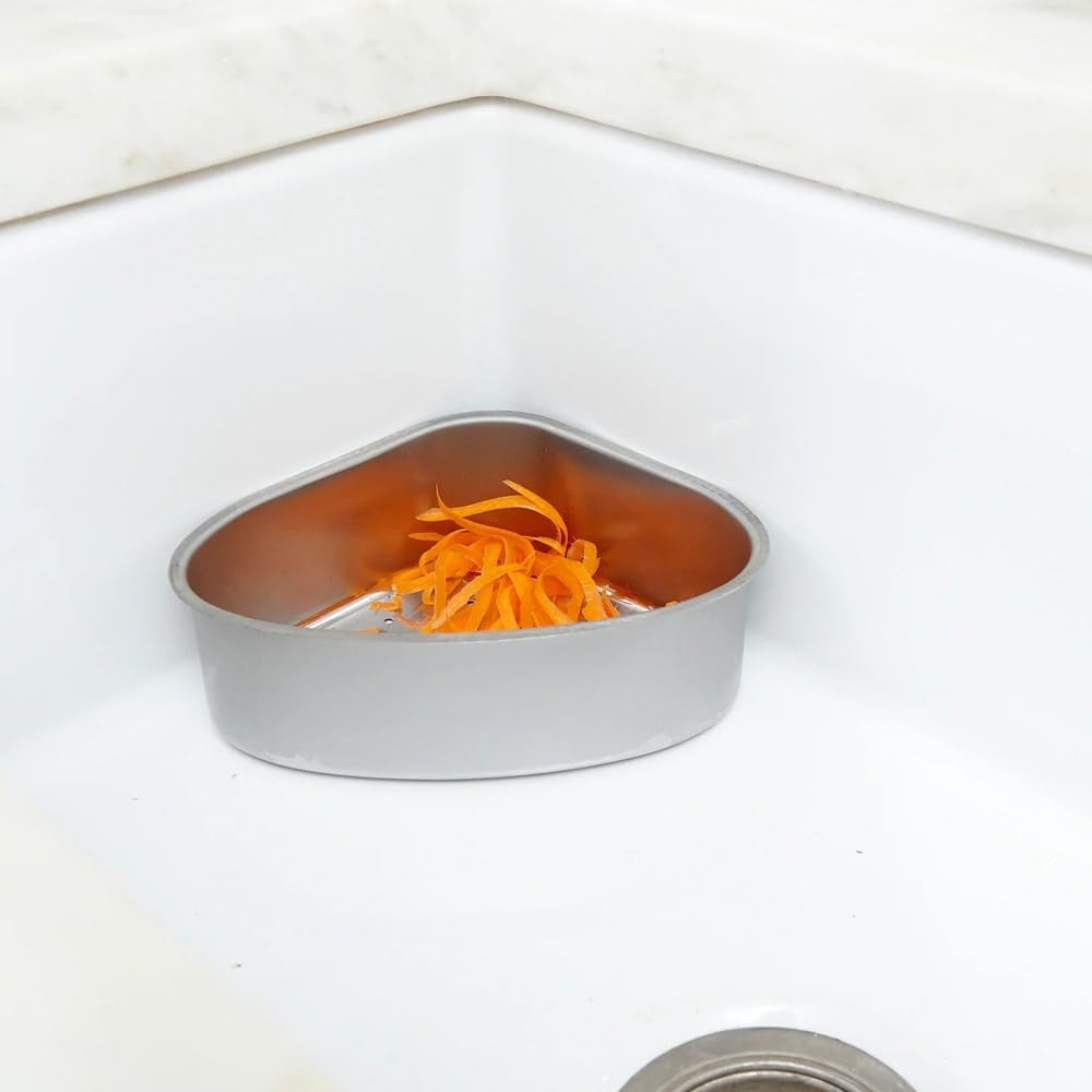 Triangular Kitchen Sink Drain Basket for Food, Sink Food Catcher Basket for Washing Vegetables & Fruits Corner Sink Strainer