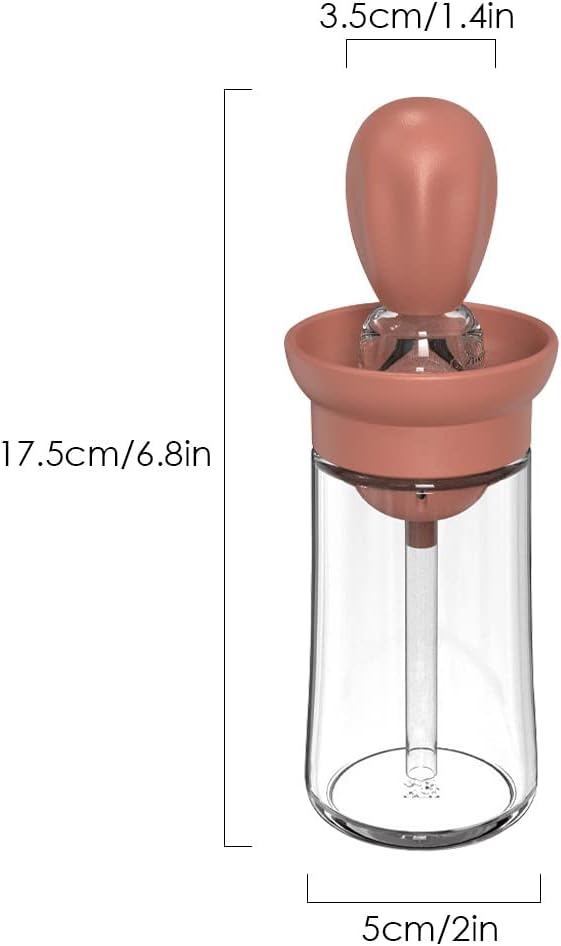 Oil Dispenser with Brush - Glass Olive Oil Dispenser for Cooking, 2 IN 1 Oil Dispensing Bottle for Kitchen with Silicone Basting Brush for Vinegar Sauce BBQ Grill Frying, T-OB21, Blue
