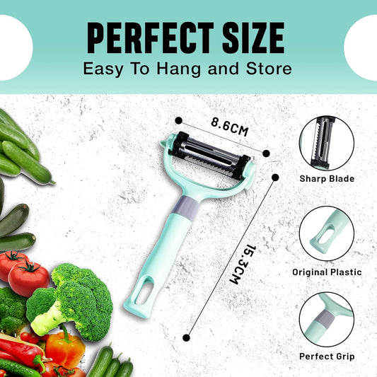Vegetable Peeler for Kitchen, I and Y Potato Peelers for Fruit & Veggie 3 in 1 Spin Blade Apple Peeler With Julienne Function Easy Grip Ultra Sharp Carrot Peeler