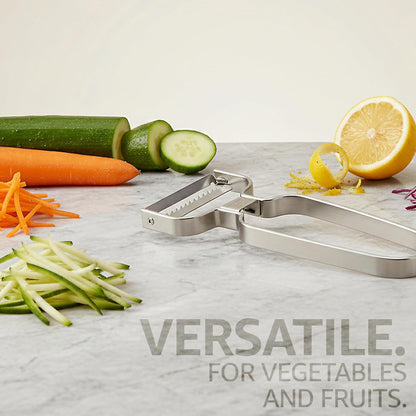 Germany Julienne Vegetable Y Peeler 5.1 x 2.3 Inches / 13 cm x 6 cm | Stainless Steel Cutter & Slicer for Carrot, Potato & Apple | Veggie Zoodles Maker | Non-slip Comfortable Handle - Black