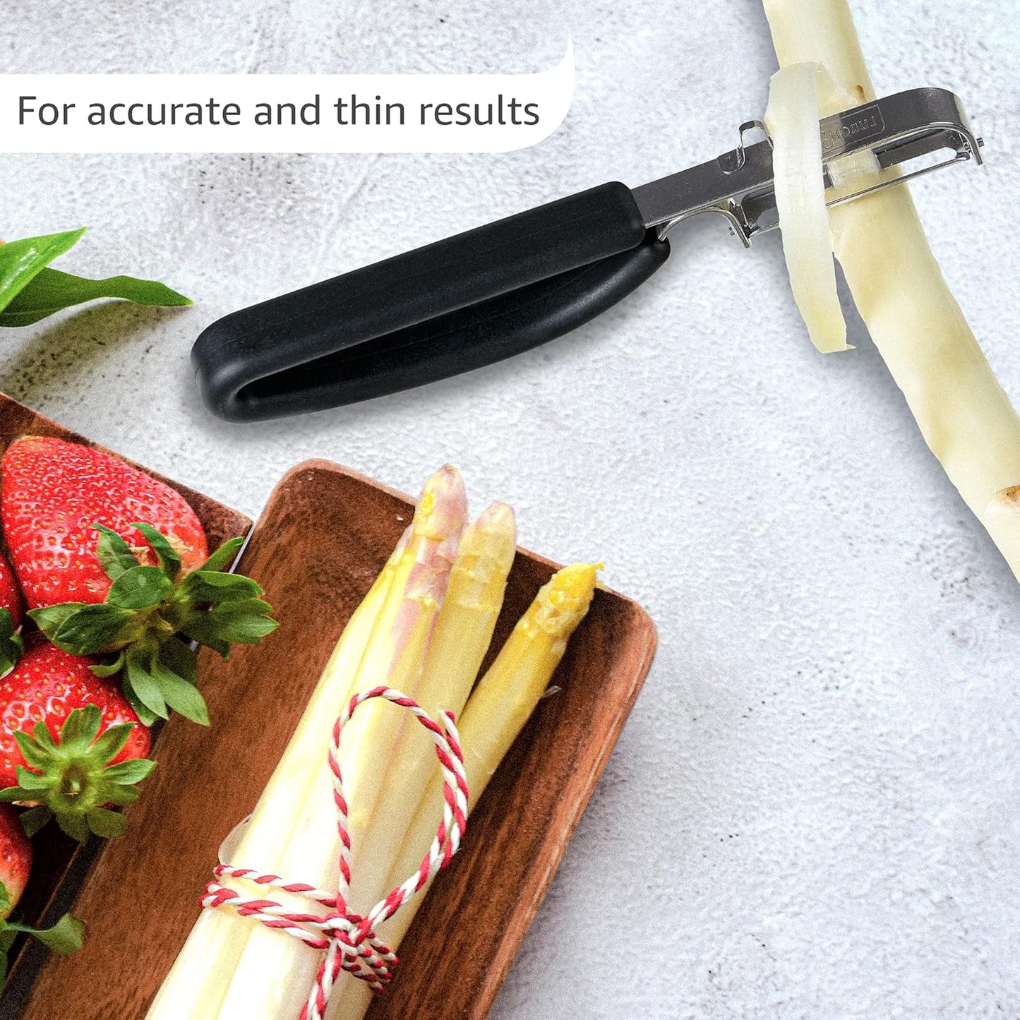 Germany Julienne Vegetable Y Peeler 5.1 x 2.3 Inches / 13 cm x 6 cm | Stainless Steel Cutter & Slicer for Carrot, Potato & Apple | Veggie Zoodles Maker | Non-slip Comfortable Handle - Black