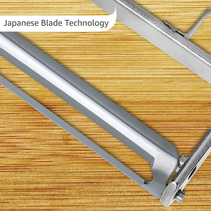 Germany Julienne Vegetable Y Peeler 5.1 x 2.3 Inches / 13 cm x 6 cm | Stainless Steel Cutter & Slicer for Carrot, Potato & Apple | Veggie Zoodles Maker | Non-slip Comfortable Handle - Black