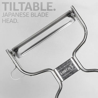 Germany Julienne Vegetable Y Peeler 5.1 x 2.3 Inches / 13 cm x 6 cm | Stainless Steel Cutter & Slicer for Carrot, Potato & Apple | Veggie Zoodles Maker | Non-slip Comfortable Handle - Black