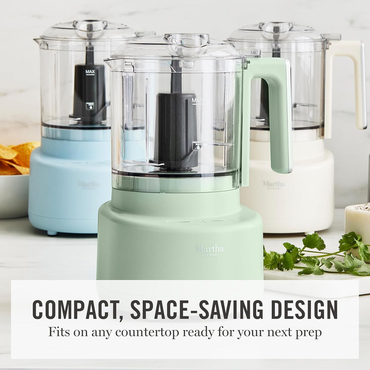 3 Cup Electric Vegetable Chopper & Mini Food Processor, Blue