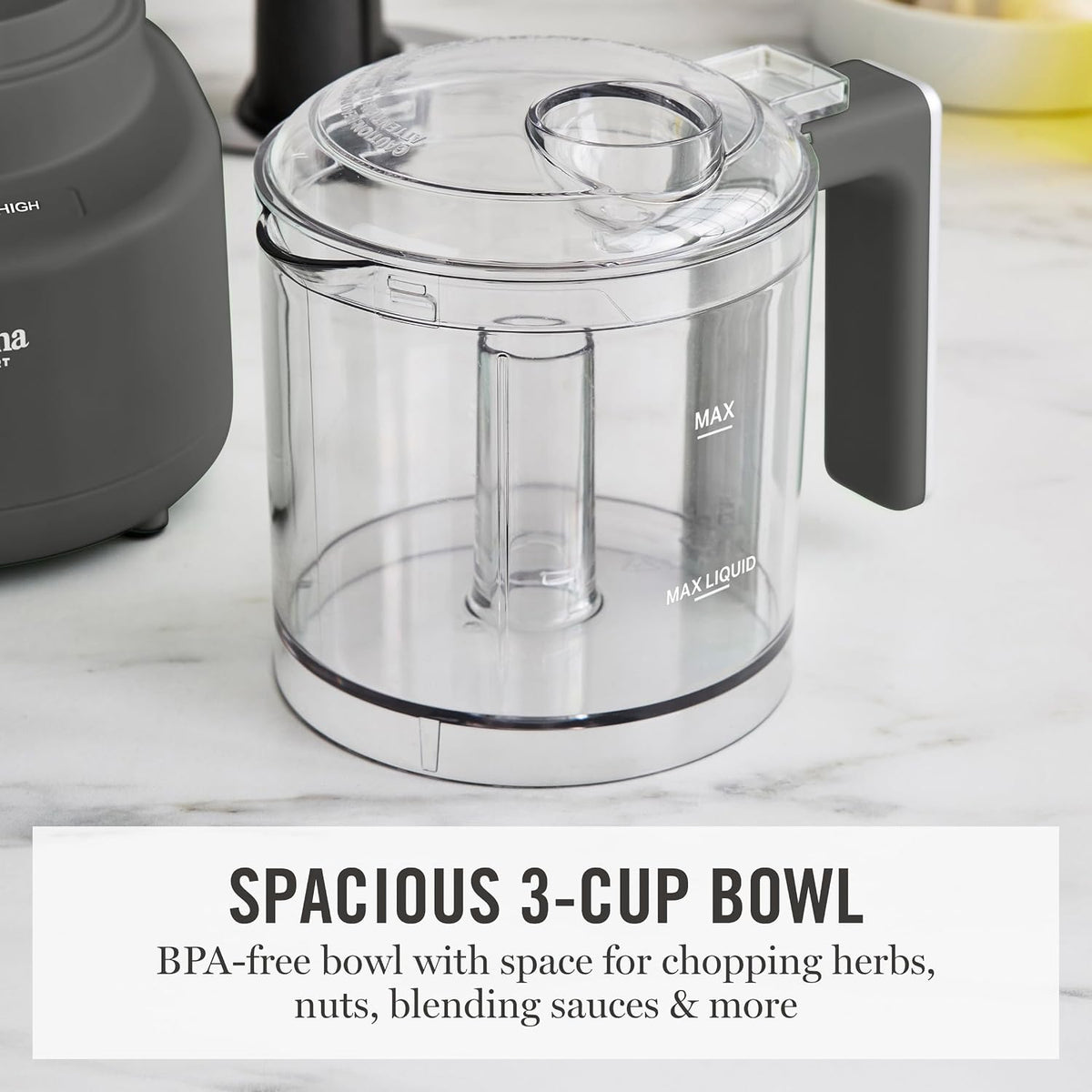 3 Cup Electric Vegetable Chopper & Mini Food Processor, Blue