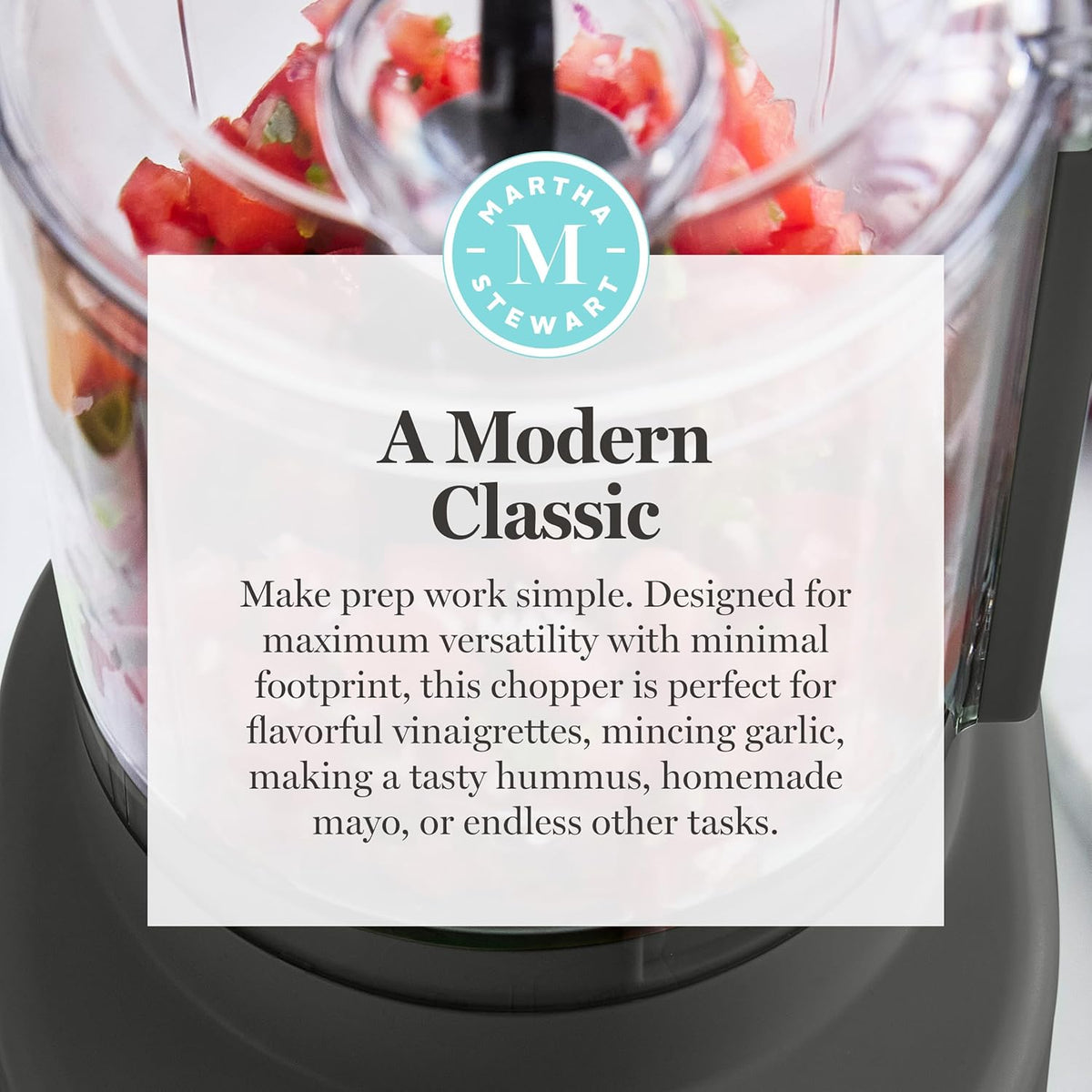 3 Cup Electric Vegetable Chopper & Mini Food Processor, Blue