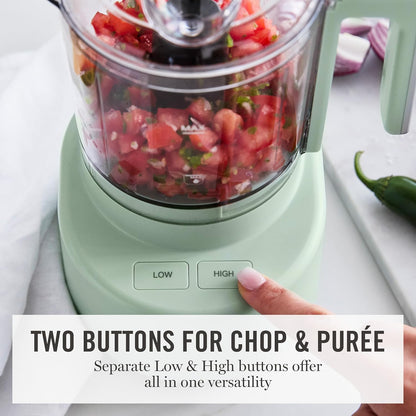 3 Cup Electric Vegetable Chopper & Mini Food Processor, Blue