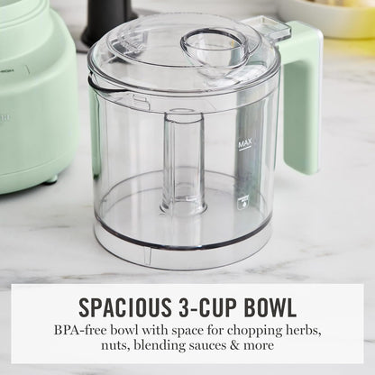 3 Cup Electric Vegetable Chopper & Mini Food Processor, Blue