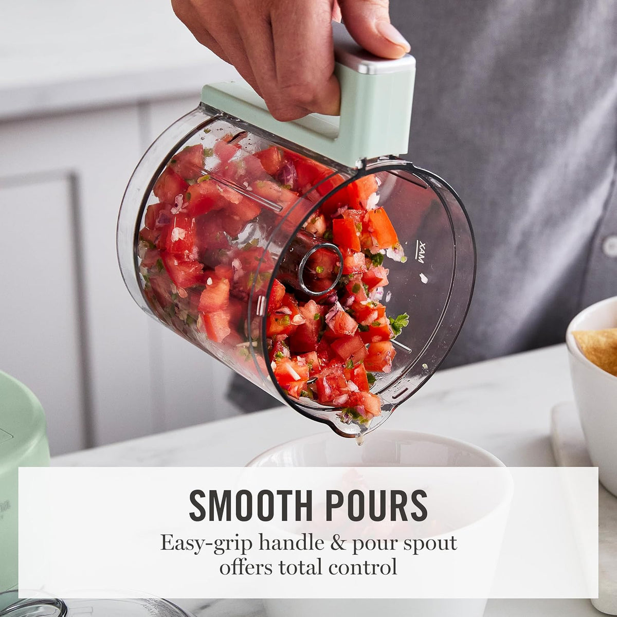 3 Cup Electric Vegetable Chopper & Mini Food Processor, Blue