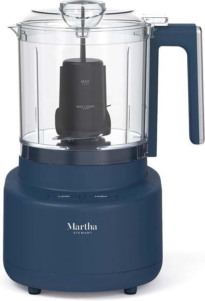 3 Cup Electric Vegetable Chopper & Mini Food Processor, Blue