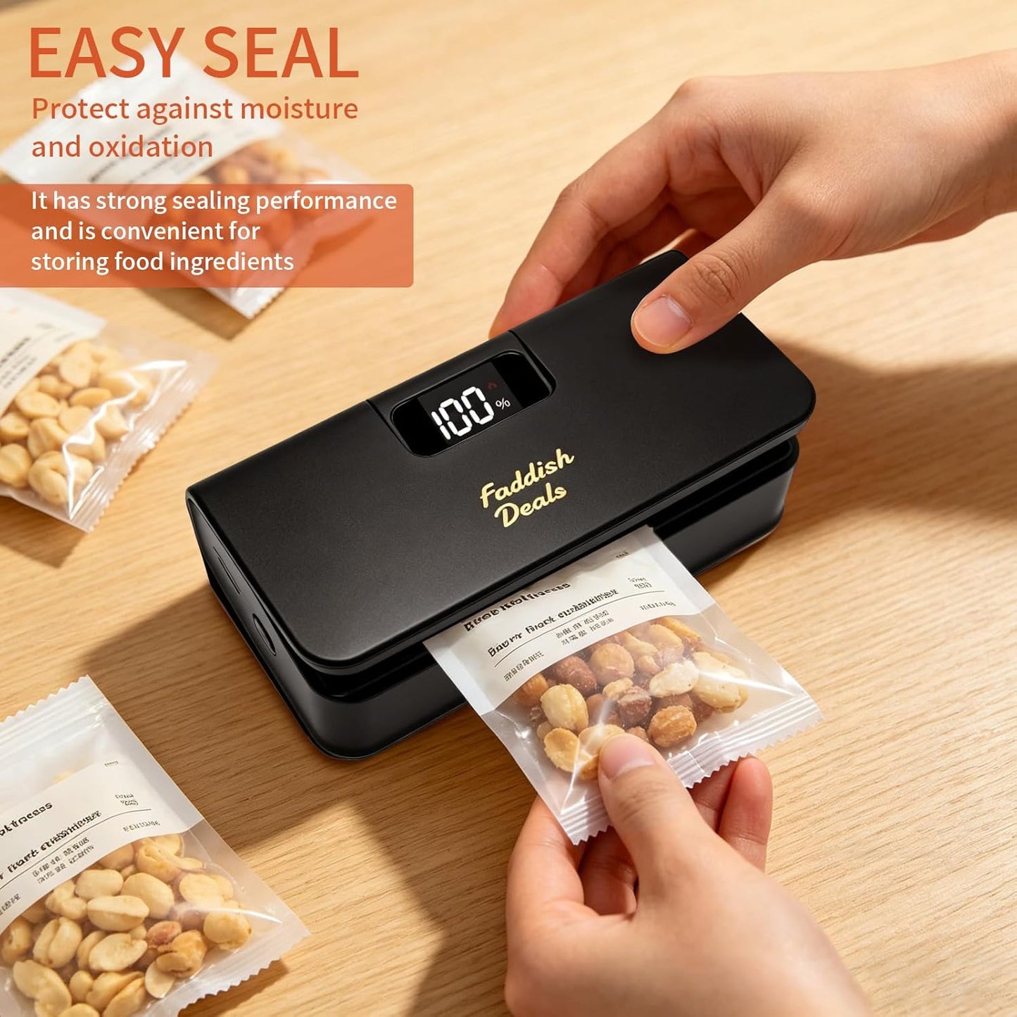 Mini Bag Sealer, 4.7" Rechargeable Heat Sealer and Cutter | Portable Sealer Machine with LED Power Display, with 6 Adjustable Gears, Capper Bag Resealer for Chips Snacks Mylar Bags