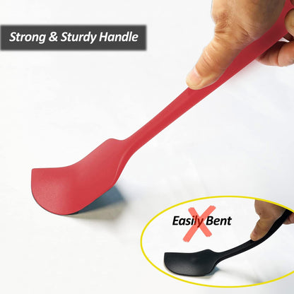Silicone Spatula for Kitchen, 600°F Heat resistant Spatulas for Baking, Cooking, Scraping,and Mixing, Non Stick Kitchen Utensils, BPA Free, 11.2 IN, 3 Pack, Black