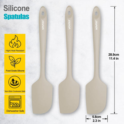 Silicone Spatula for Kitchen, 600°F Heat resistant Spatulas for Baking, Cooking, Scraping,and Mixing, Non Stick Kitchen Utensils, BPA Free, 11.2 IN, 3 Pack, Black