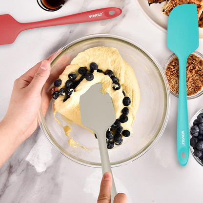 Silicone Spatula for Kitchen, 600°F Heat resistant Spatulas for Baking, Cooking, Scraping,and Mixing, Non Stick Kitchen Utensils, BPA Free, 11.2 IN, 3 Pack, Black