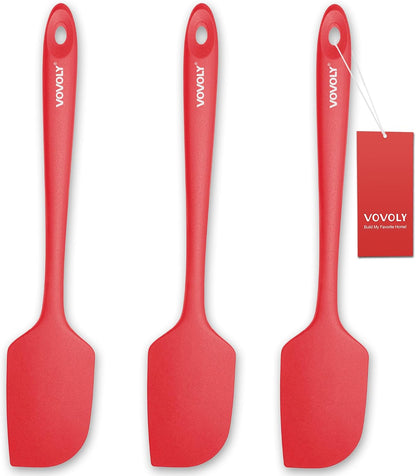 Silicone Spatula for Kitchen, 600°F Heat resistant Spatulas for Baking, Cooking, Scraping,and Mixing, Non Stick Kitchen Utensils, BPA Free, 11.2 IN, 3 Pack, Black