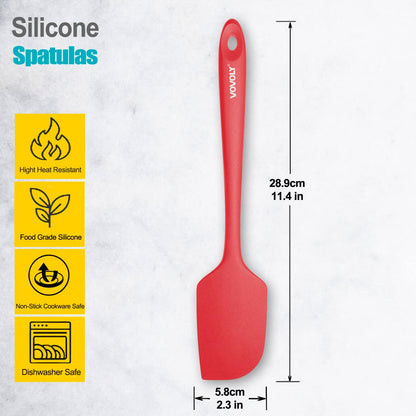 Silicone Spatula for Kitchen, 600°F Heat resistant Spatulas for Baking, Cooking, Scraping,and Mixing, Non Stick Kitchen Utensils, BPA Free, 11.2 IN, 3 Pack, Black